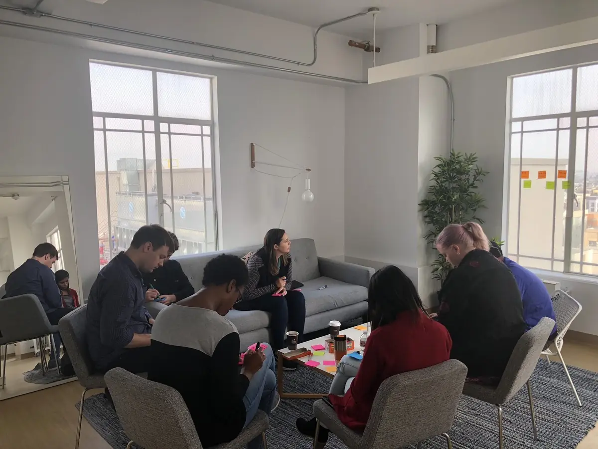 A team offsite working session